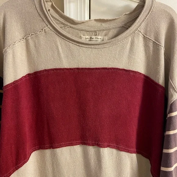 We The Free crewneck tee tunic top cream Large - Picture 3 of 6